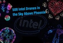 Intel publie la vidéo de 500 drones Shooting Stars réalisant un spectacle de lumière