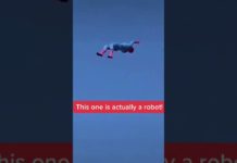 Disney’s robot stickman performs as Spiderman at Avengers Campus at Disney California Adventure park!