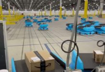 This Amazon Air Hub is equipped with innovative uses of robotics technology to transport and sort packages