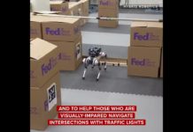 Robotic guide dog helps visually impaired people even in confined spaces