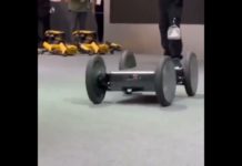 Impressive chassis with 4 wheels that can be adjusted in almost any direction