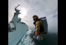 UK commandos fly over the sea with new jet pack