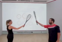 Génial de combiner la squash et le digital pour une expérience plus fun et interactive 🏸