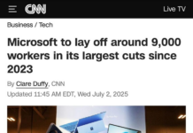 +18 % de bénéfices mais -9 000 emplois pour Microsoft